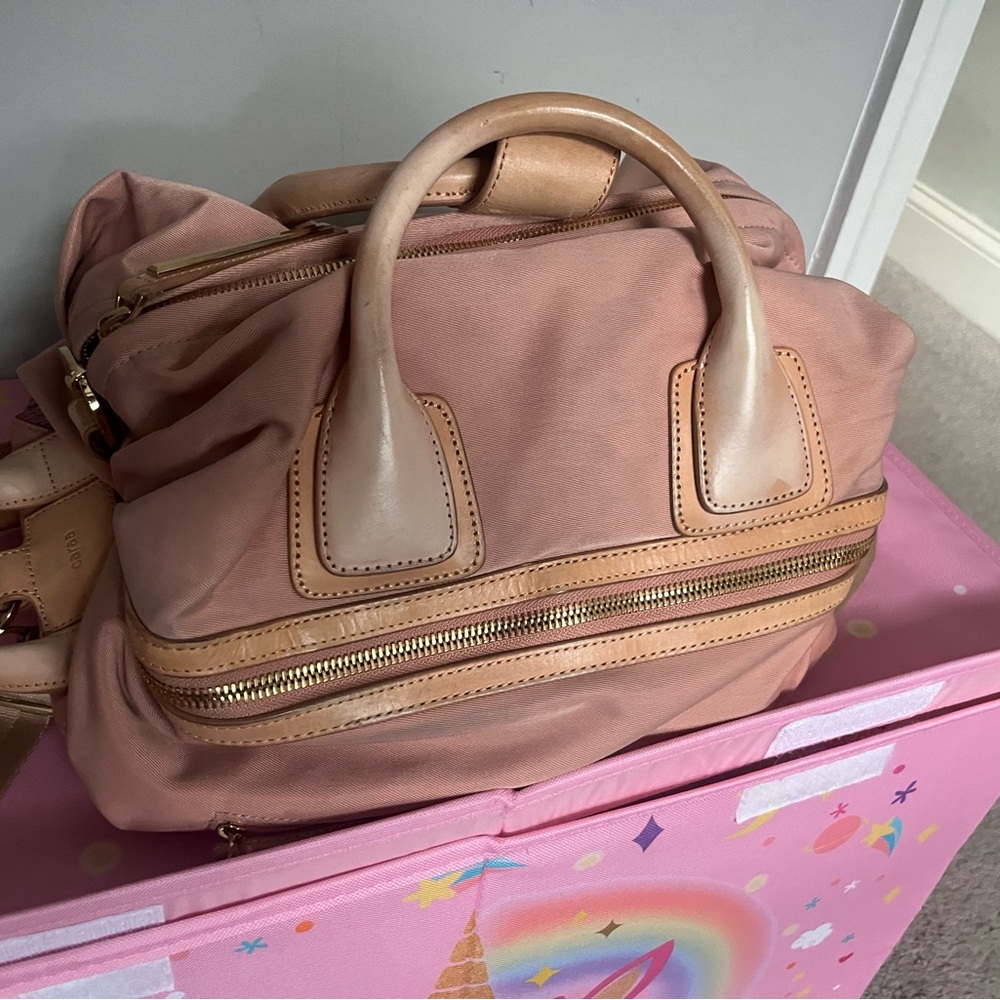 Caraa studio bag small in Vaqueta and blush Italian nylon - Picture 2 of 10